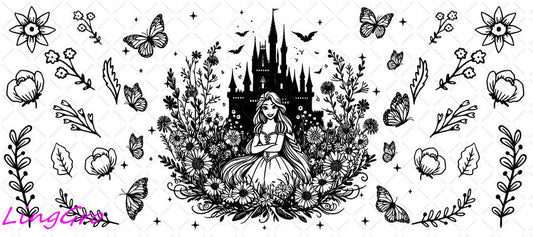 Disney Princess 16oz UV DTF TRANSFER Libbey Glass Can Cup Wrap-KA-3531