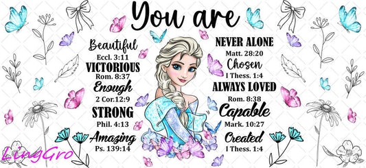 Disney Princess 16oz UV DTF TRANSFER Libbey Glass Can Cup Wrap-KA-3548