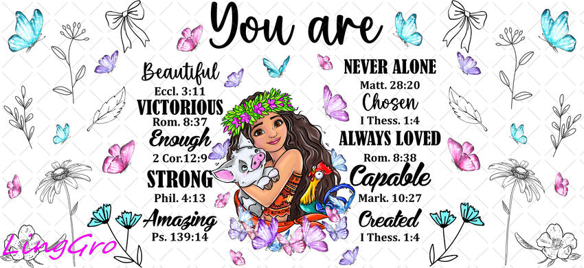 Disney Princess 16oz UV DTF TRANSFER Libbey Glass Can Cup Wrap-KA-3552