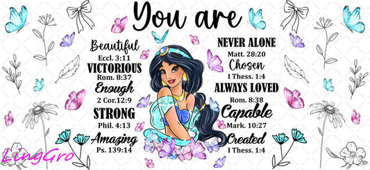 Disney Princess 16oz UV DTF TRANSFER Libbey Glass Can Cup Wrap-KA-3559