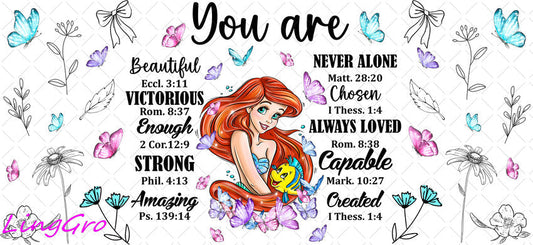 Disney Princess 16oz UV DTF TRANSFER Libbey Glass Can Cup Wrap-KA-3560