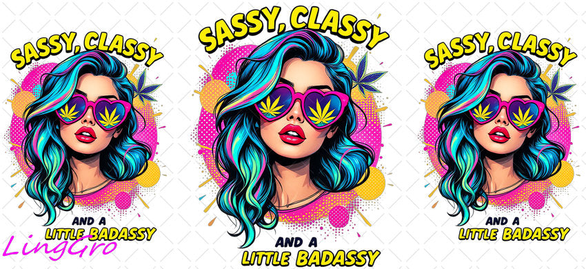 Badass Tattoo Girl 16oz UV DTF TRANSFER Libbey Glass Can Cup Wrap-KA-357