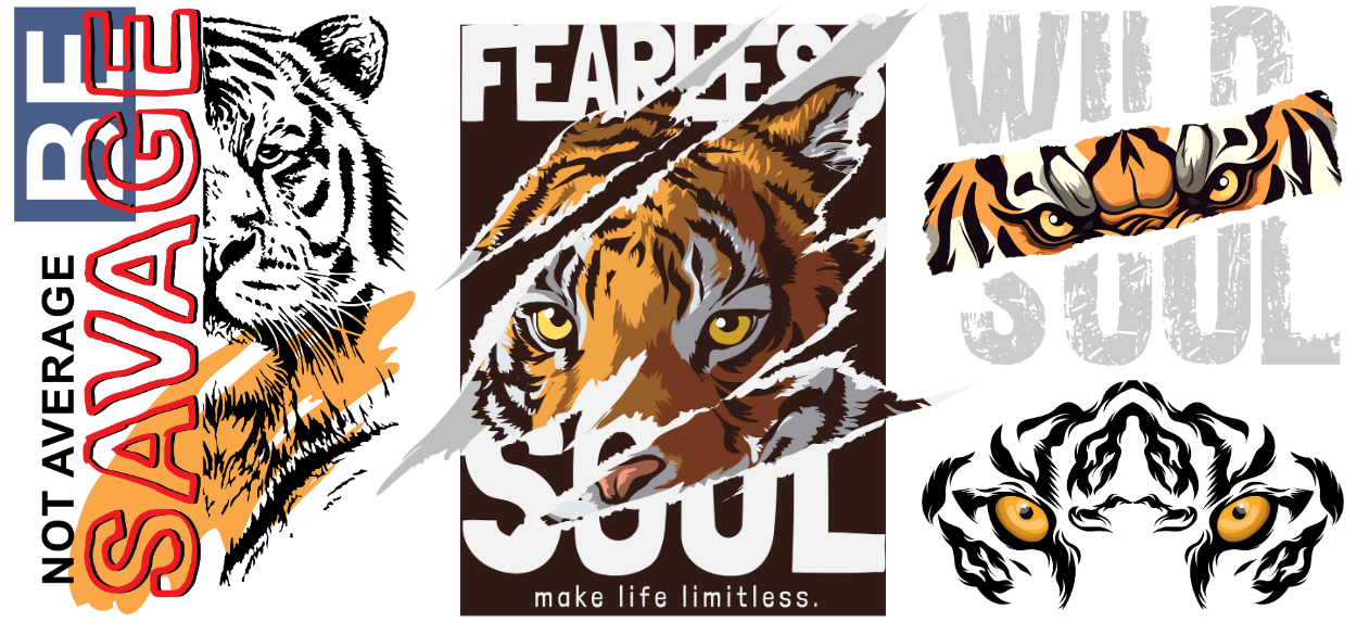 Tiger 16oz UV DTF TRANSFER Libbey Glass Can Cup Wrap-KA-3836