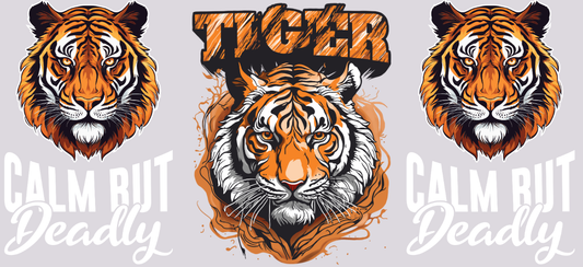 Tiger 16oz UV DTF TRANSFER Libbey Glass Can Cup Wrap-KA-3838