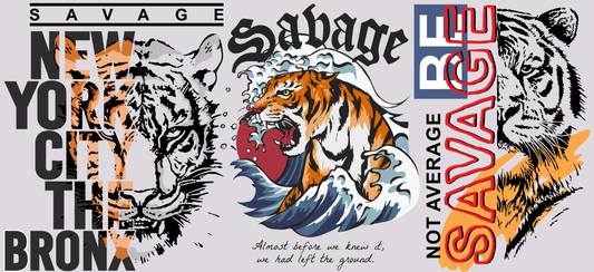 Tiger 16oz UV DTF TRANSFER Libbey Glass Can Cup Wrap-KA-3839