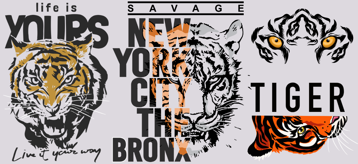 Tiger 16oz UV DTF TRANSFER Libbey Glass Can Cup Wrap-KA-3843