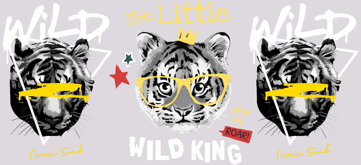 Tiger 16oz UV DTF TRANSFER Libbey Glass Can Cup Wrap-KA-3844