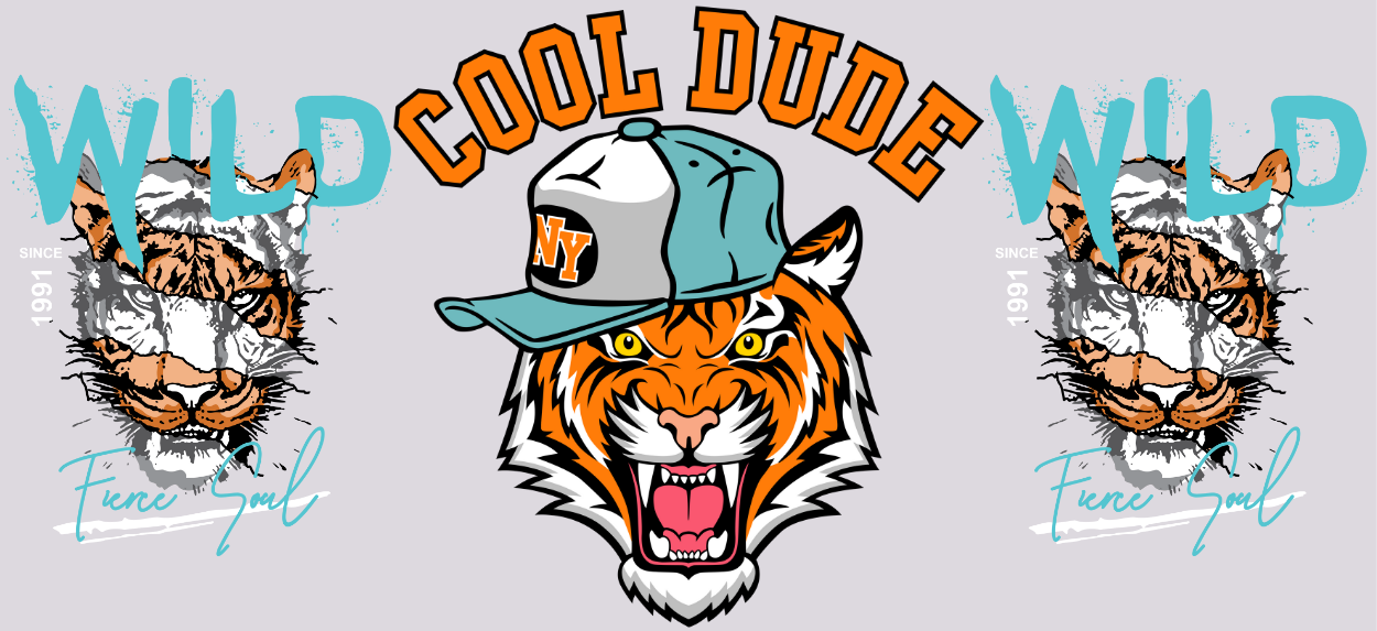 Tiger 16oz UV DTF TRANSFER Libbey Glass Can Cup Wrap-KA-3846