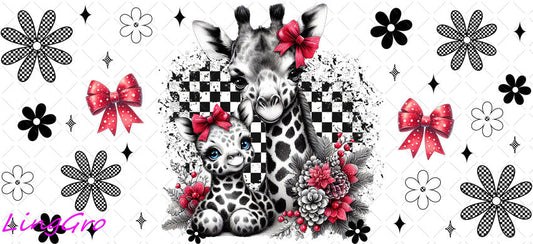 Animal Mom and Baby 16oz UV DTF TRANSFER Libbey Glass Can Cup Wrap-KA-3869