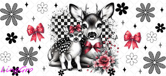 Animal Mom and Baby  16oz UV DTF TRANSFER Libbey Glass Can Cup Wrap-KA-3870