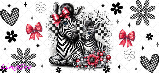 Animal Mom and Baby 16oz UV DTF TRANSFER Libbey Glass Can Cup Wrap-KA-3875