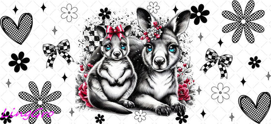 Animal Mom and Baby  16oz UV DTF TRANSFER Libbey Glass Can Cup Wrap-KA-3879