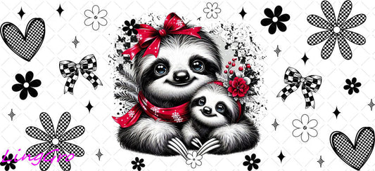 Animal Mom and Baby 16oz UV DTF TRANSFER Libbey Glass Can Cup Wrap-KA-3880