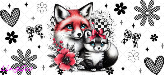 Animal Mom and Baby 16oz UV DTF TRANSFER Libbey Glass Can Cup Wrap-KA-3884