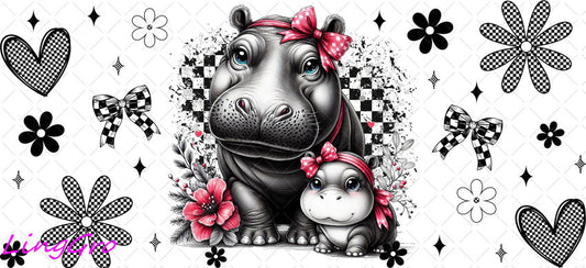 Animal Mom and Baby 16oz UV DTF TRANSFER Libbey Glass Can Cup Wrap-KA-3886