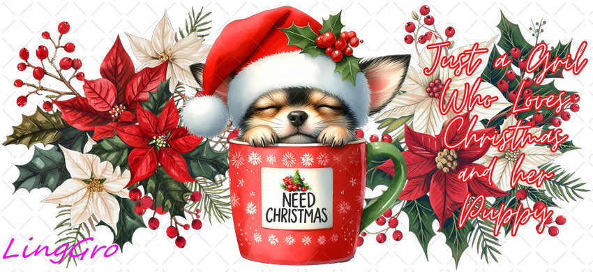 Christmas 16oz UV DTF TRANSFER Libbey Glass Can Cup Wrap-KA-3893