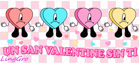 Valentine 16oz UV DTF TRANSFER Libbey Glass Can Cup Wrap KA-3912