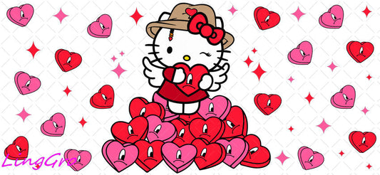 Valentine 16oz UV DTF TRANSFER Libbey Glass Can Cup Wrap KA-3915