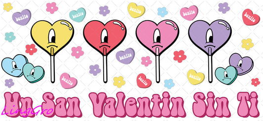 Valentine 16oz UV DTF TRANSFER Libbey Glass Can Cup Wrap KA-3916