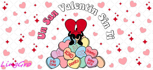 Valentine 16oz UV DTF TRANSFER Libbey Glass Can Cup Wrap KA-3917