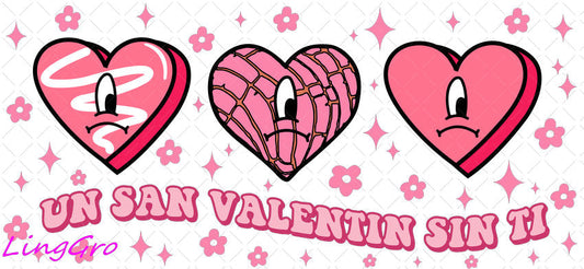 Valentine 16oz UV DTF TRANSFER Libbey Glass Can Cup Wrap KA-3921