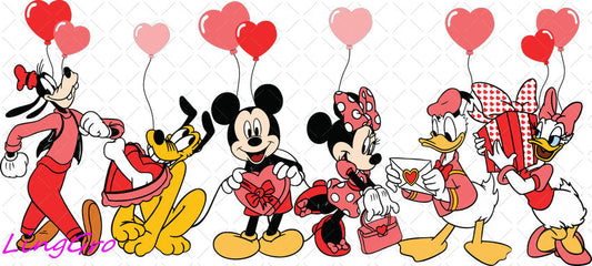 Valentine 16oz UV DTF TRANSFER Libbey Glass Can Cup Wrap KA-3922