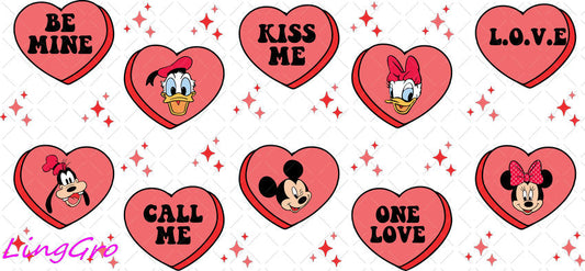 Valentine 16oz UV DTF TRANSFER Libbey Glass Can Cup Wrap KA-3926