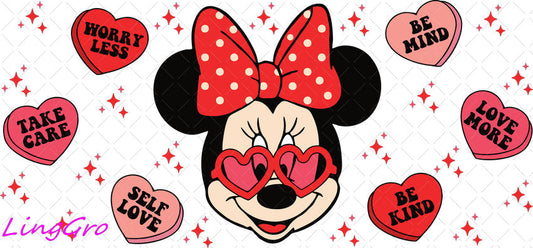 Valentine 16oz UV DTF TRANSFER Libbey Glass Can Cup Wrap KA-3928