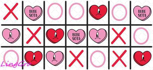 Valentine 16oz UV DTF TRANSFER Libbey Glass Can Cup Wrap KA-3932