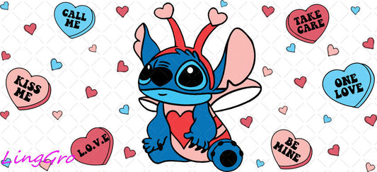 Valentine 16oz UV DTF TRANSFER Libbey Glass Can Cup Wrap KA-3936