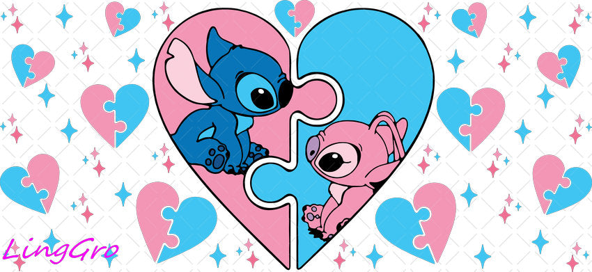 Valentine 16oz UV DTF TRANSFER Libbey Glass Can Cup Wrap KA-3940