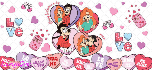 Valentine 16oz UV DTF TRANSFER Libbey Glass Can Cup Wrap KA-3945