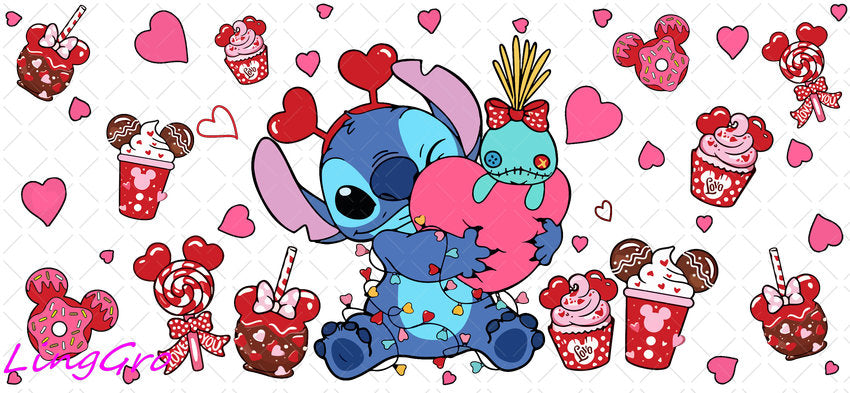 Valentine 16oz UV DTF TRANSFER Libbey Glass Can Cup Wrap KA-3946