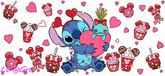 Valentine 16oz UV DTF TRANSFER Libbey Glass Can Cup Wrap KA-3946