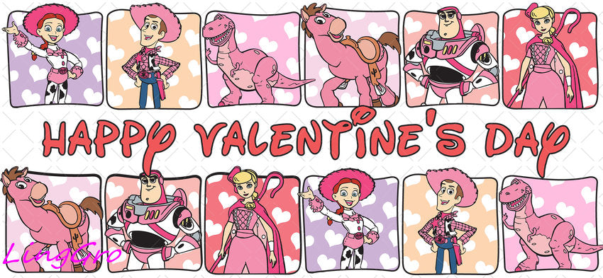 Valentine 16oz UV DTF TRANSFER Libbey Glass Can Cup Wrap KA-3949