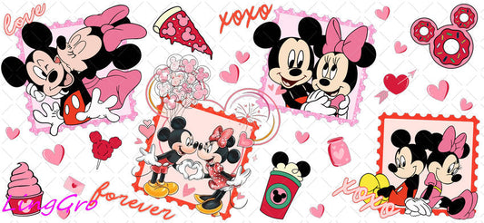 Valentine 16oz UV DTF TRANSFER Libbey Glass Can Cup Wrap KA-3953