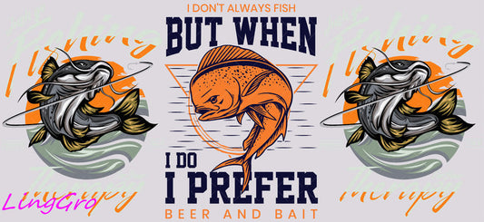 Fishing 16oz UV DTF TRANSFER Libbey Glass Can Cup Wrap KA-3975