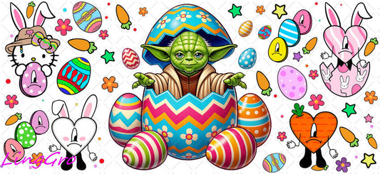 Easter 16oz UV DTF TRANSFER Libbey Glass Can Cup Wrap KA-3992