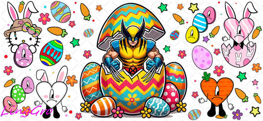 Easter 16oz UV DTF TRANSFER Libbey Glass Can Cup Wrap KA-3994