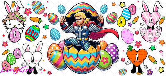 Easter 16oz UV DTF TRANSFER Libbey Glass Can Cup Wrap KA-3998