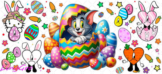 Easter 16oz UV DTF TRANSFER Libbey Glass Can Cup Wrap KA-3999