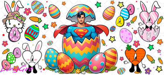 Easter 16oz UV DTF TRANSFER Libbey Glass Can Cup Wrap KA-4003