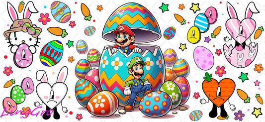 Easter 16oz UV DTF TRANSFER Libbey Glass Can Cup Wrap KA-4005