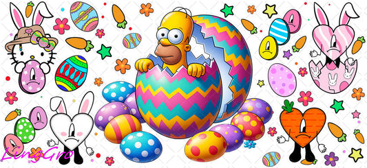 Easter 16oz UV DTF TRANSFER Libbey Glass Can Cup Wrap KA-4013