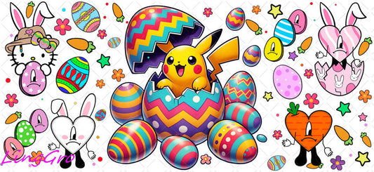 Easter 16oz UV DTF TRANSFER Libbey Glass Can Cup Wrap KA-4017