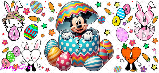 Easter 16oz UV DTF TRANSFER Libbey Glass Can Cup Wrap KA-4019