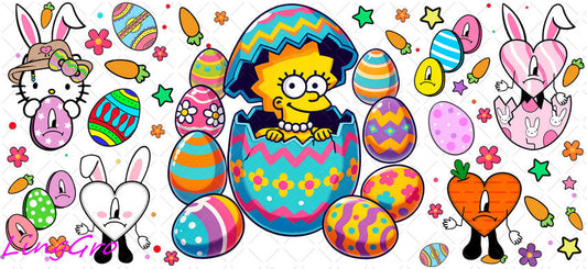 Easter 16oz UV DTF TRANSFER Libbey Glass Can Cup Wrap KA-4024