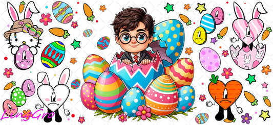 Easter 16oz UV DTF TRANSFER Libbey Glass Can Cup Wrap KA-4028