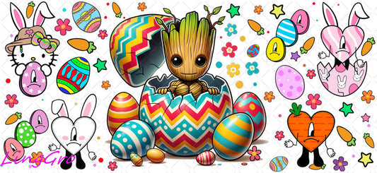 Easter 16oz UV DTF TRANSFER Libbey Glass Can Cup Wrap KA-4029