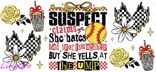 Suspect 16oz UV DTF TRANSFER Libbey Glass Can Cup Wrap KA-4085